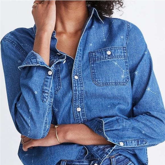 Madewell Denim Classic Ex-Boyfriend Shirt: Comet Edition XXS - Picture 2 of 8